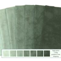 Sage green gradient of hand dyed quilting cotton